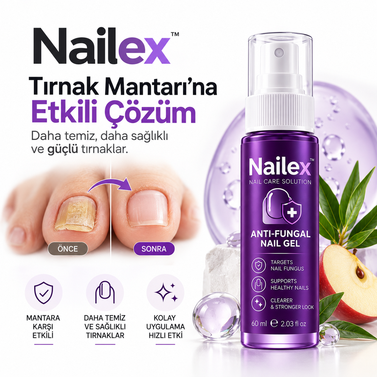 Nailex™ Tırnak Mantarı Bakım Spreyi – 5 Aktif İçerikli Formül